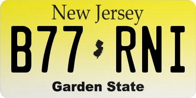 NJ license plate B77RNI