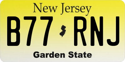 NJ license plate B77RNJ