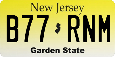 NJ license plate B77RNM