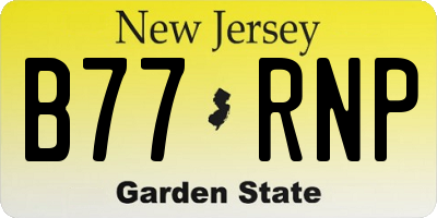 NJ license plate B77RNP