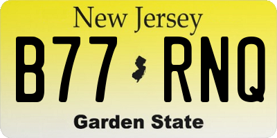 NJ license plate B77RNQ