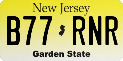 NJ license plate B77RNR