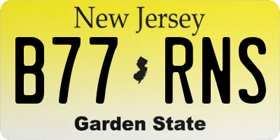 NJ license plate B77RNS