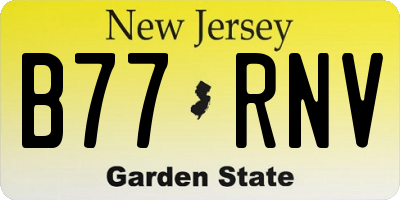 NJ license plate B77RNV