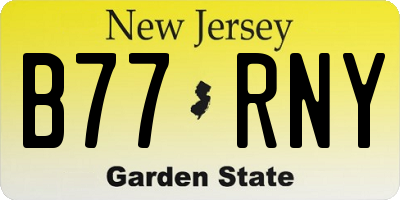 NJ license plate B77RNY