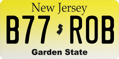 NJ license plate B77ROB