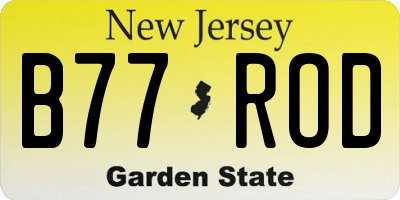 NJ license plate B77ROD