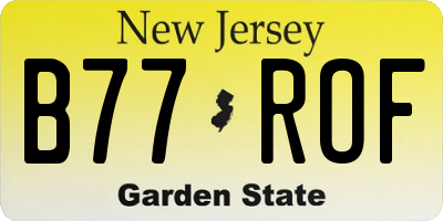 NJ license plate B77ROF