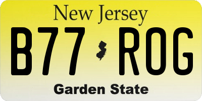NJ license plate B77ROG