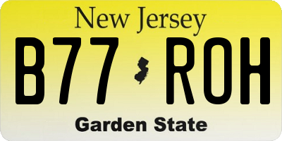 NJ license plate B77ROH