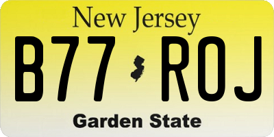 NJ license plate B77ROJ