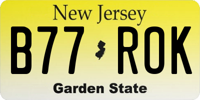 NJ license plate B77ROK