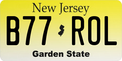 NJ license plate B77ROL