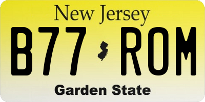 NJ license plate B77ROM