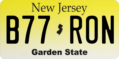 NJ license plate B77RON