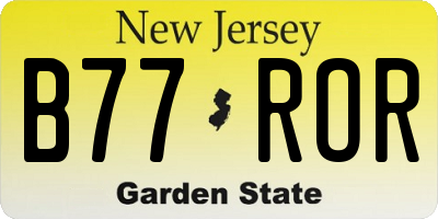 NJ license plate B77ROR
