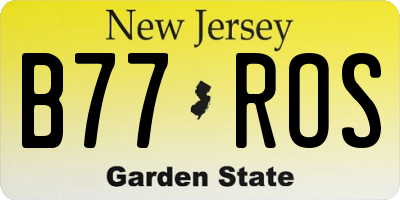 NJ license plate B77ROS