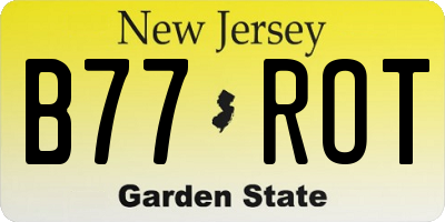 NJ license plate B77ROT