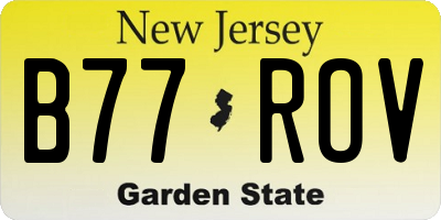 NJ license plate B77ROV