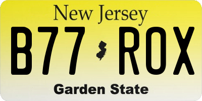 NJ license plate B77ROX