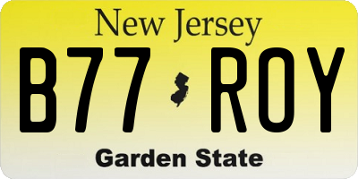 NJ license plate B77ROY