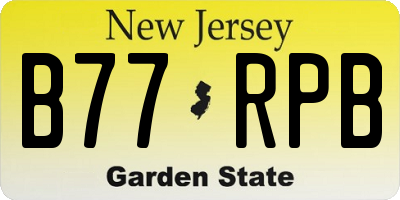 NJ license plate B77RPB