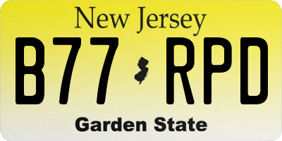 NJ license plate B77RPD