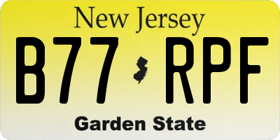 NJ license plate B77RPF
