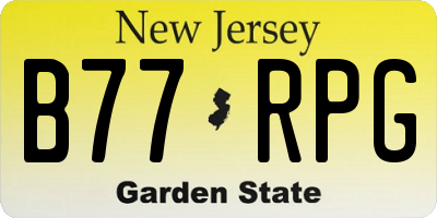 NJ license plate B77RPG