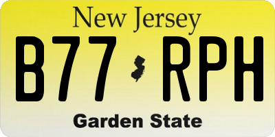 NJ license plate B77RPH