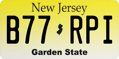 NJ license plate B77RPI