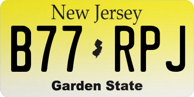 NJ license plate B77RPJ