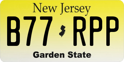NJ license plate B77RPP