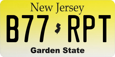 NJ license plate B77RPT
