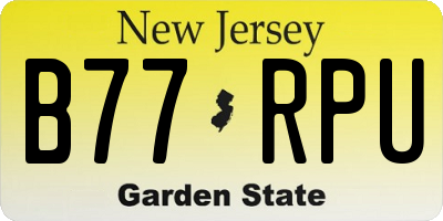 NJ license plate B77RPU