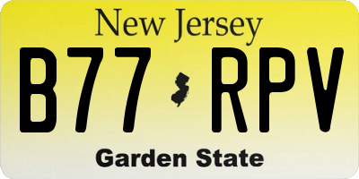 NJ license plate B77RPV