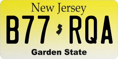 NJ license plate B77RQA