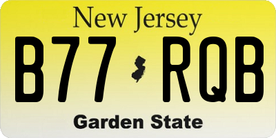 NJ license plate B77RQB