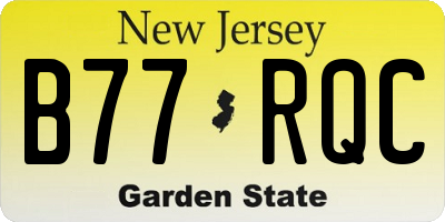 NJ license plate B77RQC