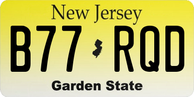 NJ license plate B77RQD