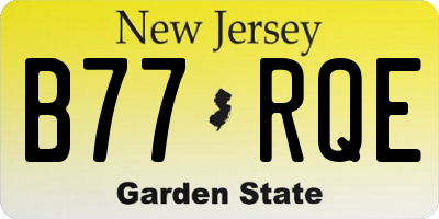 NJ license plate B77RQE