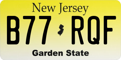 NJ license plate B77RQF