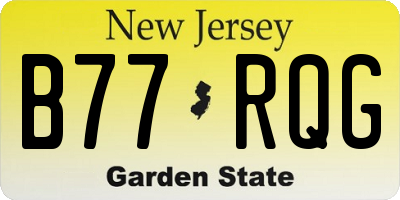 NJ license plate B77RQG
