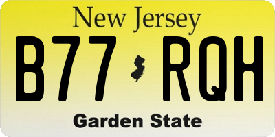 NJ license plate B77RQH