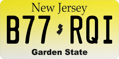 NJ license plate B77RQI