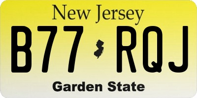 NJ license plate B77RQJ