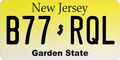 NJ license plate B77RQL