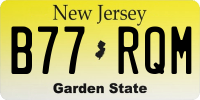NJ license plate B77RQM