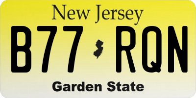 NJ license plate B77RQN