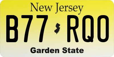 NJ license plate B77RQO